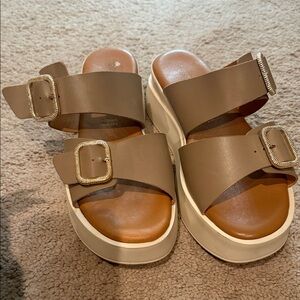 Stylish Tan Platform Sandals